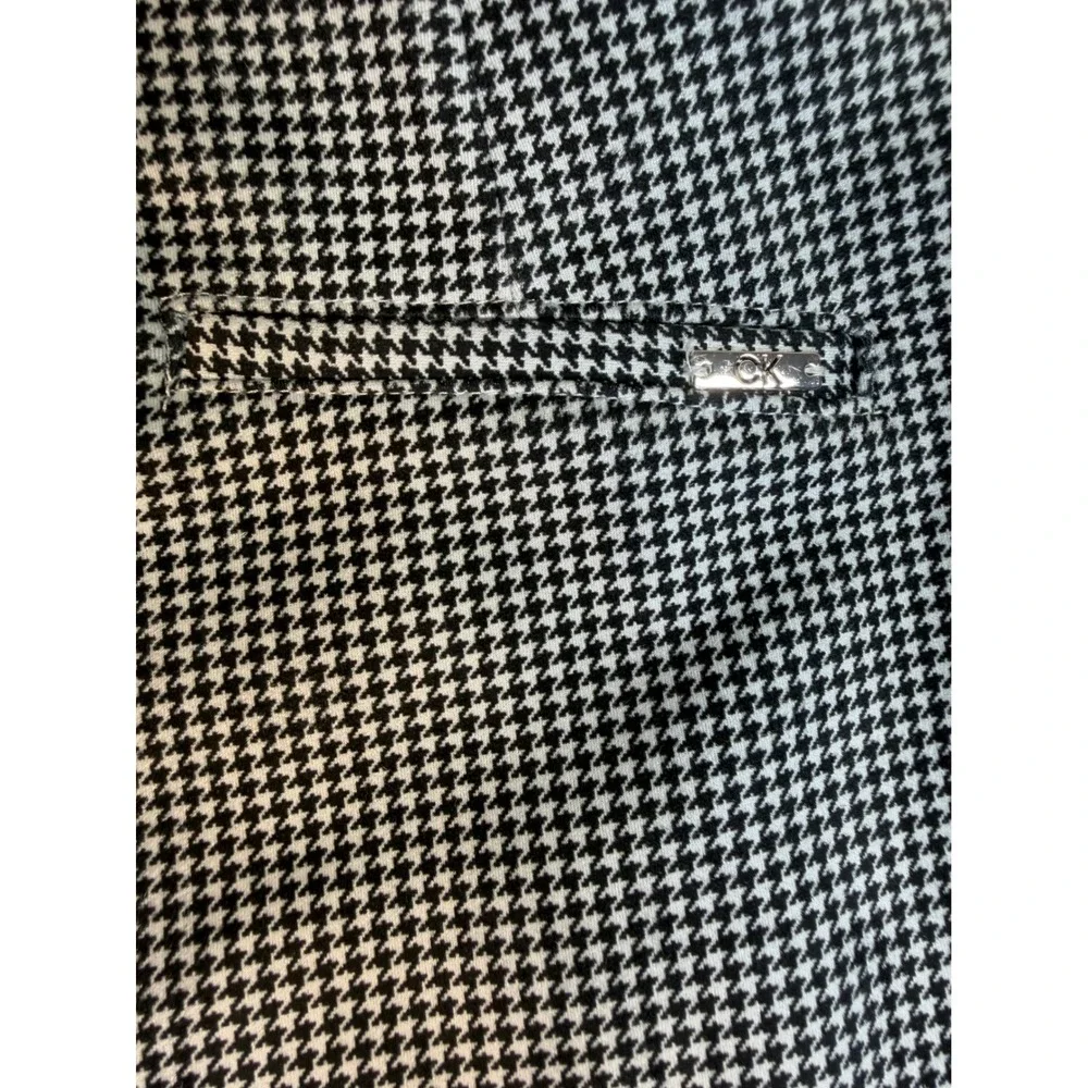 Calvin Klein Houndstooth Pull On Dress Pants Womens 6 Black White S19P429R